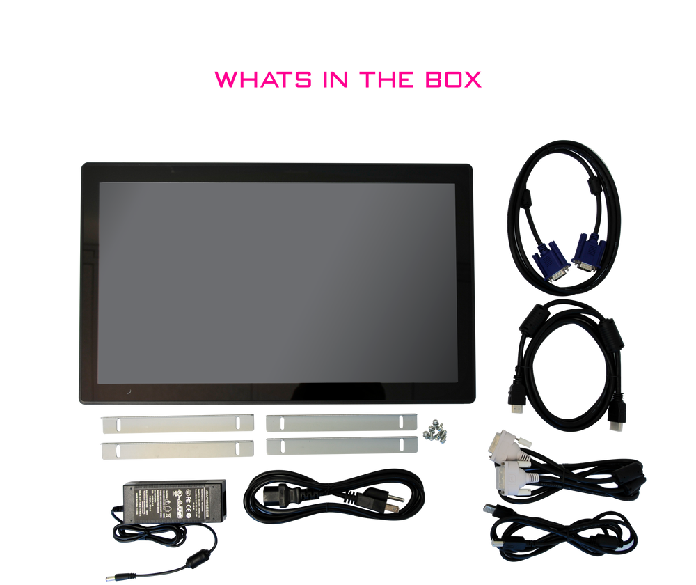 18.5" Open Frame Multi Point Capacitive Touch 1920x1080 Display, HDMI, DVI, VGA (M18580C-OF)