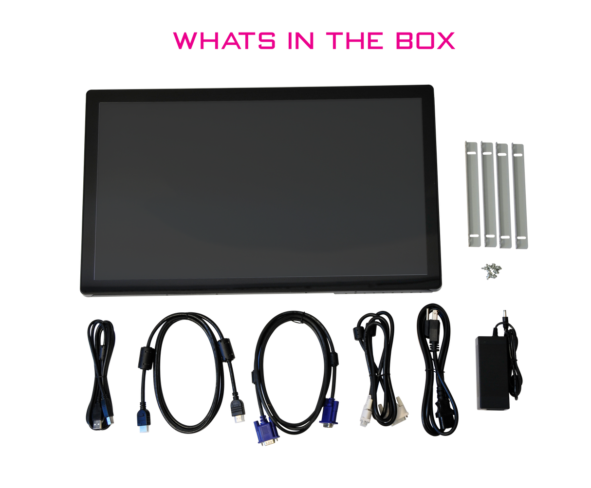 23.8" Open Frame, Desk Top or Wall Mountable Multi Point Touch 1920x1080 Display, VGA, DVI, HDMI, Black (M23880C-OF)