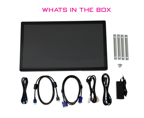 23.8" Open Frame, Desk Top or Wall Mountable Multi Point Touch 1920x1080 Display, VGA, DVI, HDMI, Black (M23880C-OF)