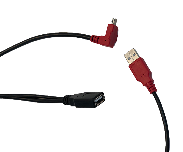 1.5M (4.9') Right Angle USB-A Cable With USB Input 1.5M (4.5') For Mimo UM-1080CP Family, Red, (CBL-CP-USBA)