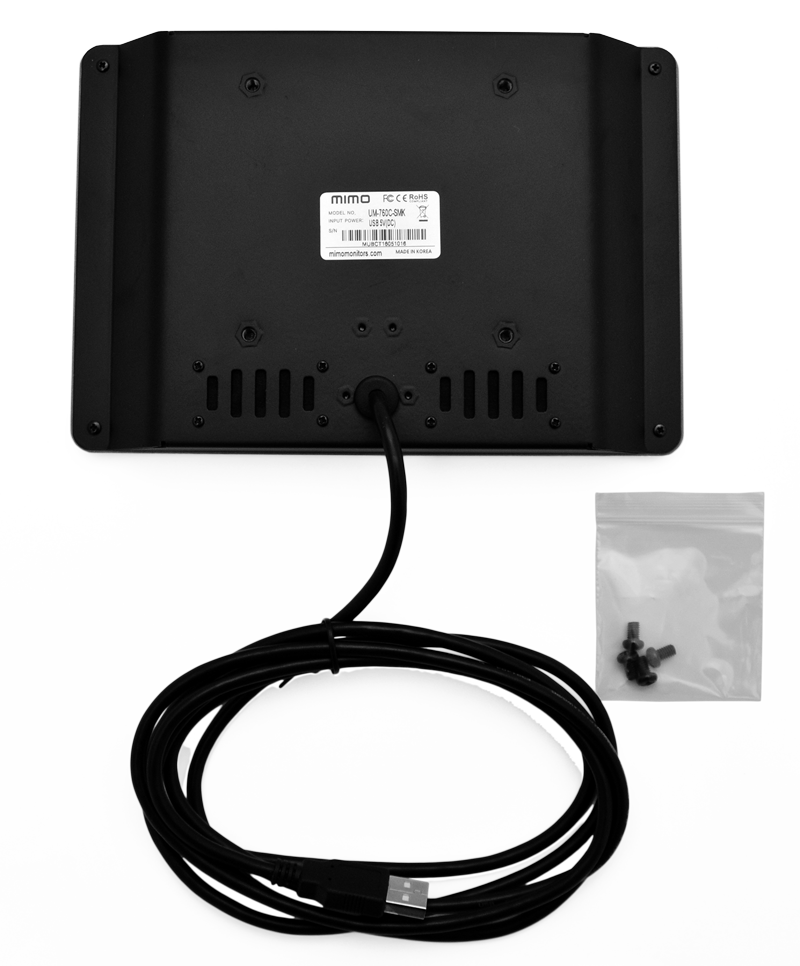 Mimo 7" Capacitive Touch, Metal Back Display with Adjustable Brightness and Speakers, USB (UM-760C-SMK)