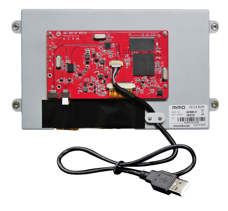 7" Open Frame Resistive Touch Display, USB (UM-760RK-OF)