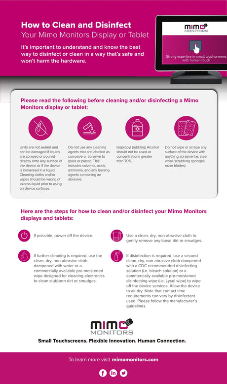 How to clean touchscreen - Graphic and PDF