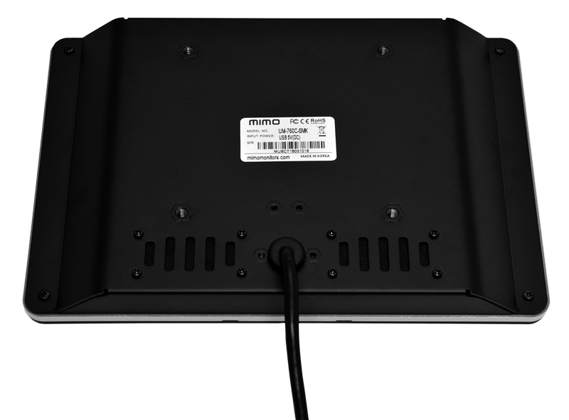 Mimo 7" Capacitive Touch, Metal Back Display with, Adjustable Brightness and Speakers, USB, HDMI (UM-760CH-SMK)